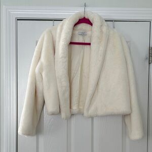 Cream Faux Fur Jacket by j. Society size Medium